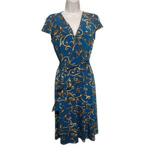 Boston Proper Womens Size 10 Patterned Wrap Dress